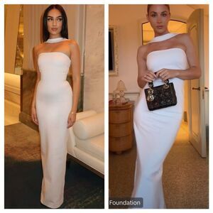 NWT Helsa White The Stephanie Maxi Dress Halter Sleeveless size XS